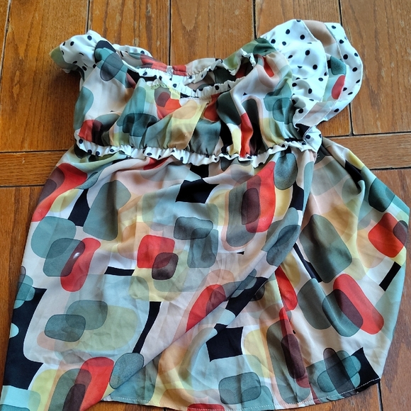 Tops - Colorful Geometric Women's Top